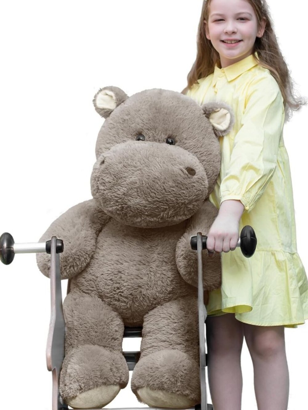 Giant 36-Inch Hippo Plush Pillow | Soft Stuffed Animal Toy for Kids & Decor
